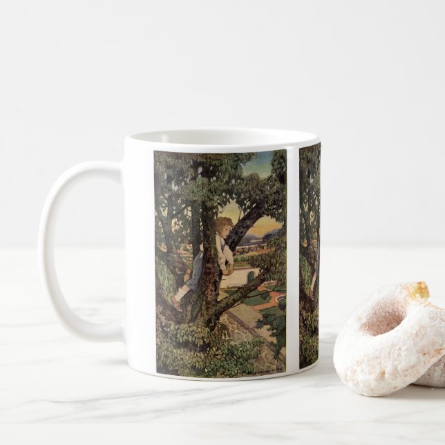 A View From the Trees by Jessie Willcox Smith Coffee Mug (With Donut)
