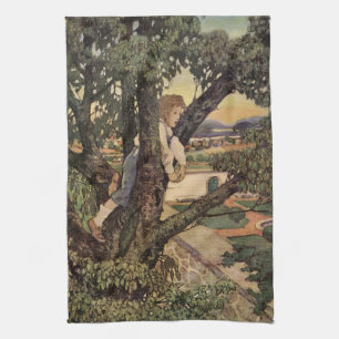 A View From the Trees by Jessie Willcox Smith Tea Towel