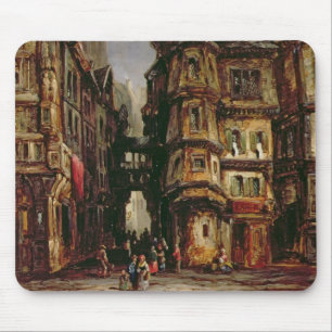 A View in the Jewish Quarter, Frankfurt, 1877 (oil Mouse Pad