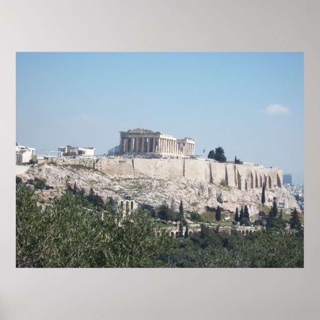 A view of Acropolis from Filopappou Hill Poster (Front)