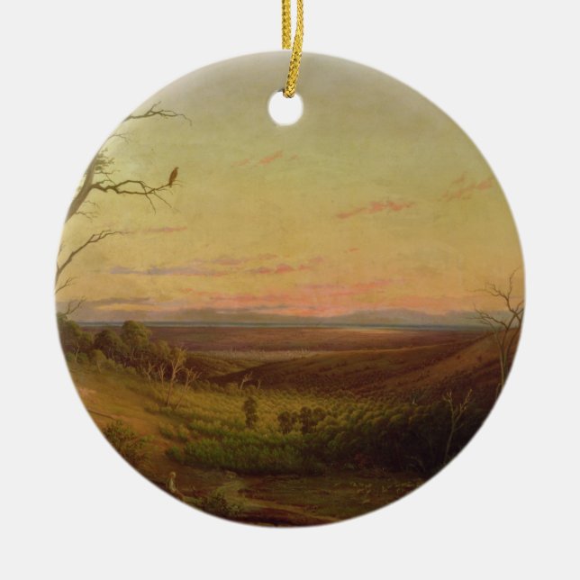 A View of Adelaide at Sunset Ceramic Tree Decoration (Front)