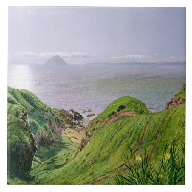 A View of Ailsa Craig and the Isle of Arran, 1860 Tile (Front)