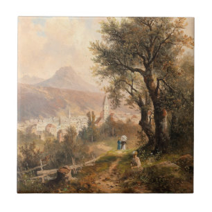 A View of Bad Aussee – Emil Barbarini Tile