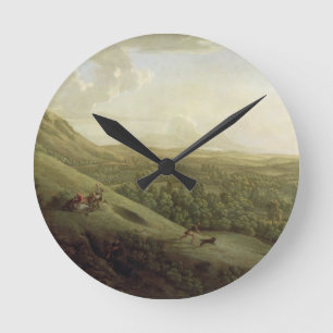 A View of Boxhill, Surrey, with Dorking in the Dis Round Clock