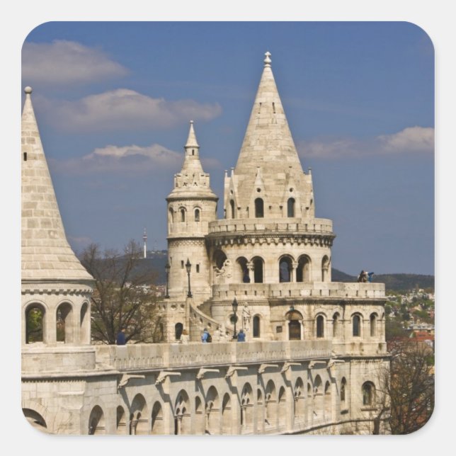 A view of Budapest from Castle Hill. Square Sticker (Front)