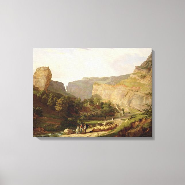 A View of Cheddar Gorge (oil on canvas) Canvas Print (Front)
