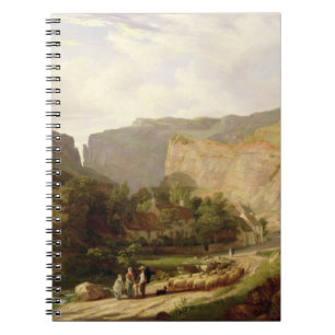 A View of Cheddar Gorge (oil on canvas) Spiral Notebook