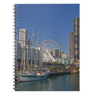 A view of Chicago's Navy Pier 2 Spiral Notebook