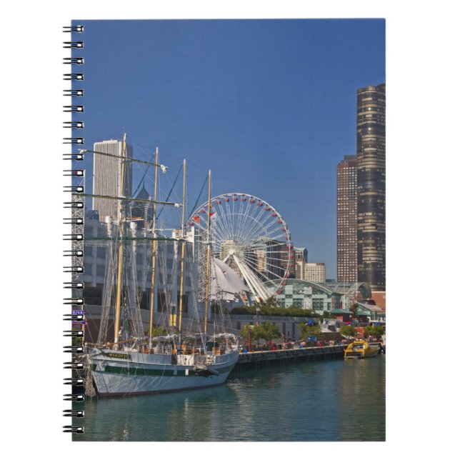 A view of Chicago's Navy Pier 2 Spiral Notebook (Front)