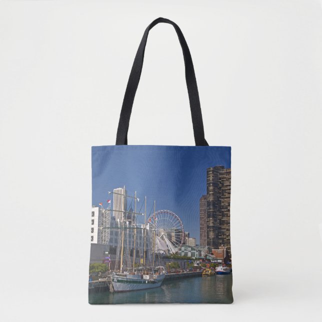 A view of Chicago's Navy Pier 2 Tote Bag (Front)