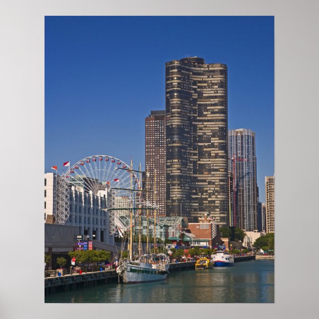 A view of Chicago's Navy Pier Poster (Front)