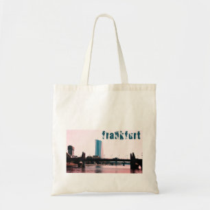 A view of Frankfurt, river, bridges, buildings Tote Bag
