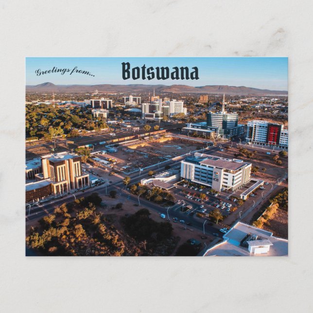 A View of Gaborone Botswana Postcard (Front)