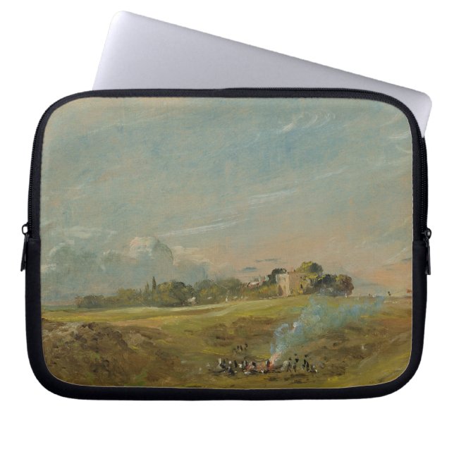 A View of Hampstead Heath, with figures round a bo Laptop Sleeve (Front)
