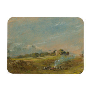 A View of Hampstead Heath, with figures round a bo Magnet