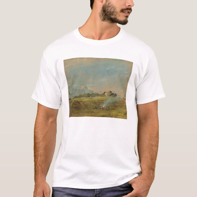 A View of Hampstead Heath, with figures round a bo T-Shirt (Front)