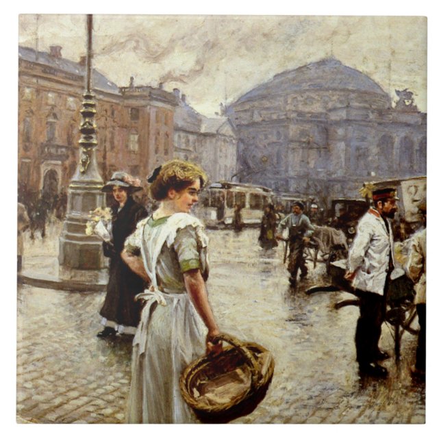 A View of Kongens Nytorv, Copenhagen Tile (Front)