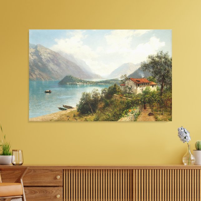  A View of Lake Como Canvas Print (Insitu(LivingRoom))