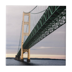 A view of Mackinac Bridge from Lake Michigan 2 Tile