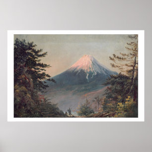 A View of Mount Fusiyama with Figures in the Foreg Poster