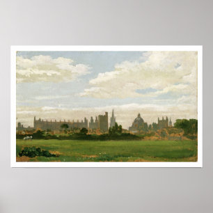 A View of Oxford (oil on millboard) Poster