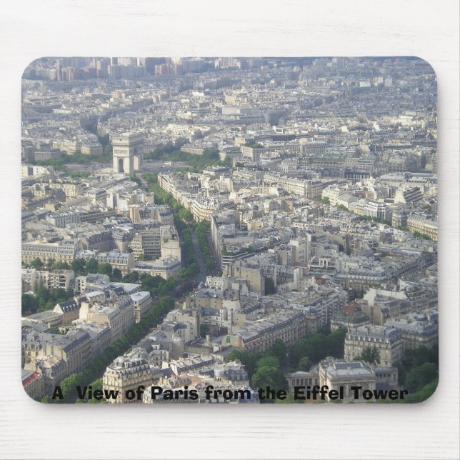 A  View of Paris from the Eiffel Tower Mouse Pad (Front)