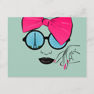 A View of Paris Oversized Bow Face Postcard