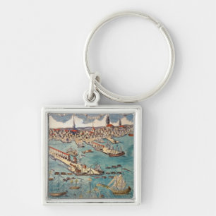 A View of Part of the Town of Boston Key Ring