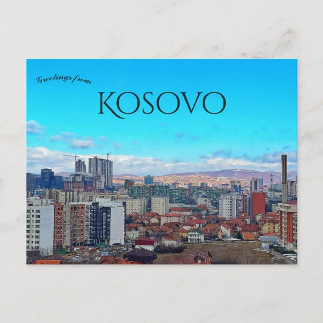 A View of Pristina Kosovo Postcard (Front)