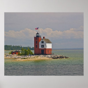 A view of Round Island Light Station. Poster