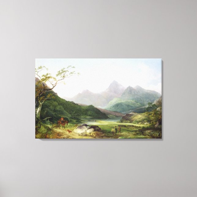 A View of Snowdon from Capel Curig, 1787 (oil on c Canvas Print (Front)