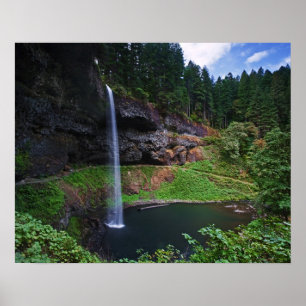 A view of South Falls in Silver Falls State Park Poster
