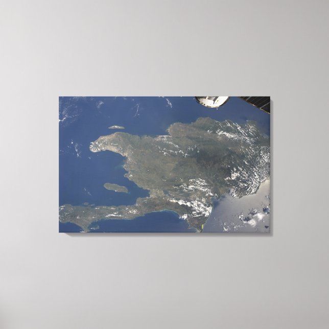 A view of the Caribbean island of Hispaniola Canvas Print (Front)
