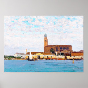 A view of the cathedral in Chioggia by Alfred Zoff Poster