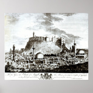 A view of the city and castle of Aleppo, Syria Poster
