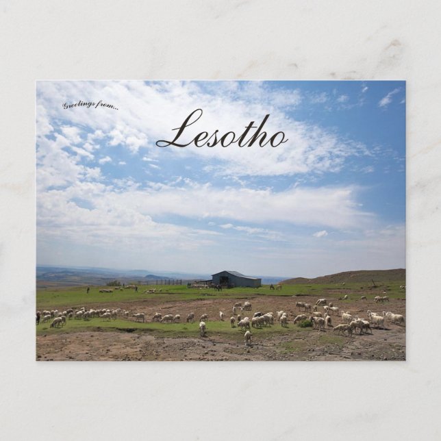 A View of the Countryside in Lesotho Postcard (Front)