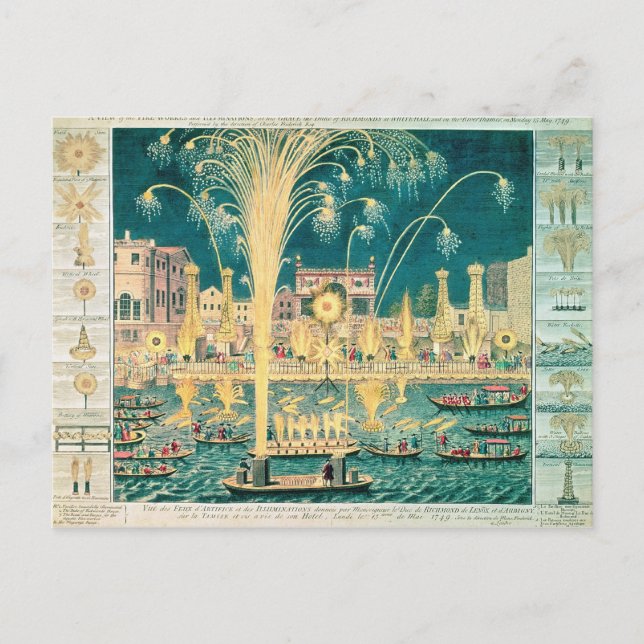 A View of the Fireworks and Illuminations Postcard (Front)