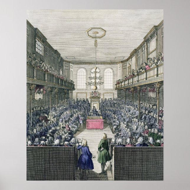 A View of the House of Commons, engraved by B. Col Poster (Front)