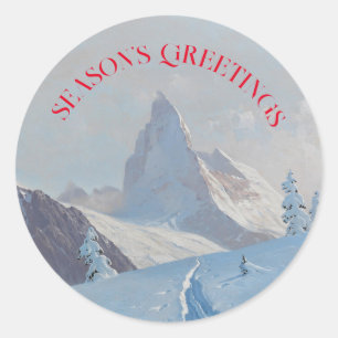 A View of the Matterhorn, Winter Classic Round Sticker
