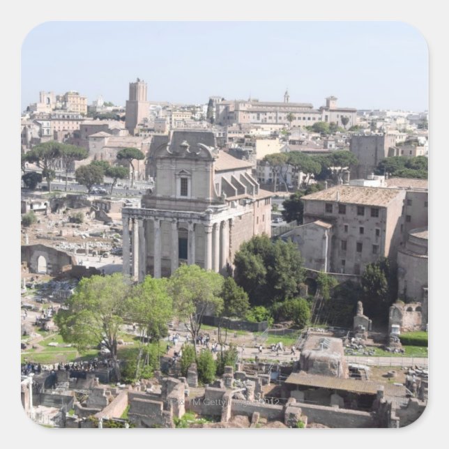 A view of the Rome Forum fome the Farnese Square Sticker (Front)
