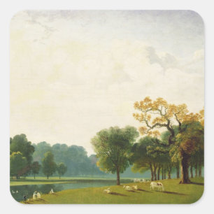 A View of the Serpentine, 1815 (oil on canvas) Square Sticker