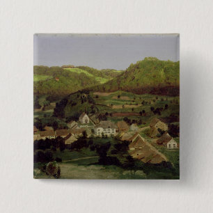 A View of the Village of Tenniken, 1846 15 Cm Square Badge