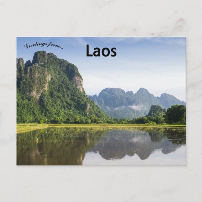 A View of Vang Vieng Laos Postcard (Front)