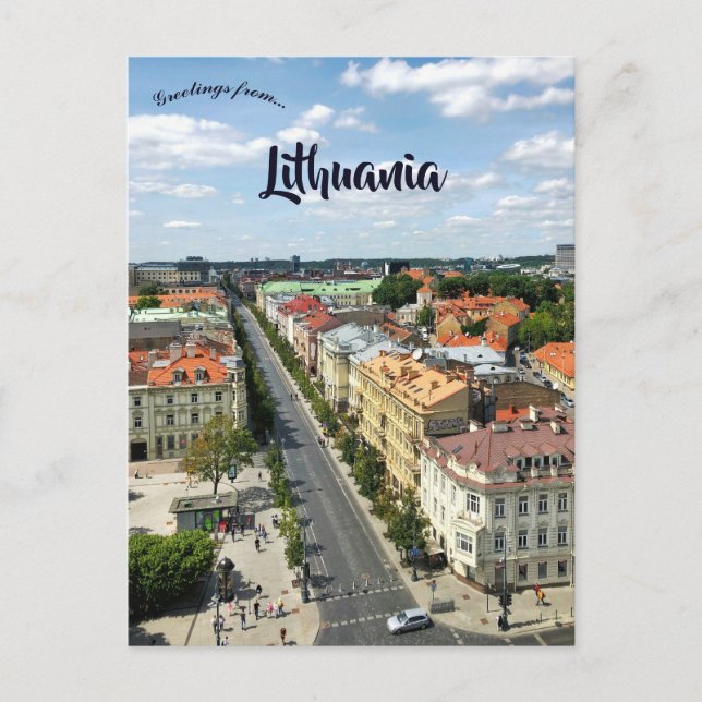 A View of Vilnius Lithuania Postcard (Front)