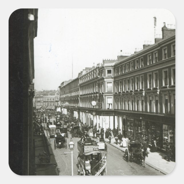 A View of Westbourne Grove, London Square Sticker (Front)