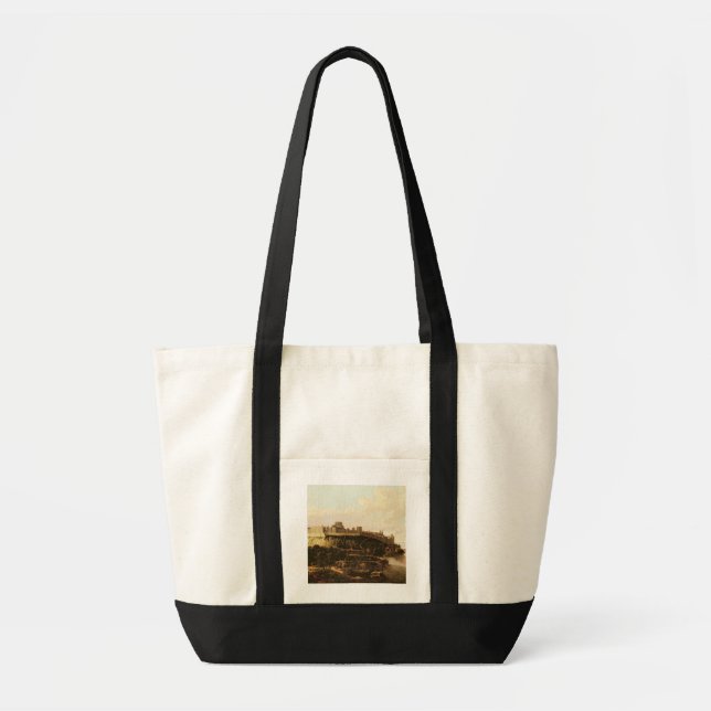 A View of Windsor Castle with Figures and Vessels Tote Bag (Front)
