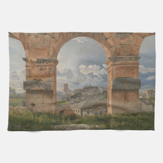 A View through Three Arches of the Colosseum Tea Towel (Horizontal)