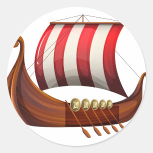 A viking's ship classic round sticker