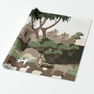 A village in the Middle Ages Wrapping Paper