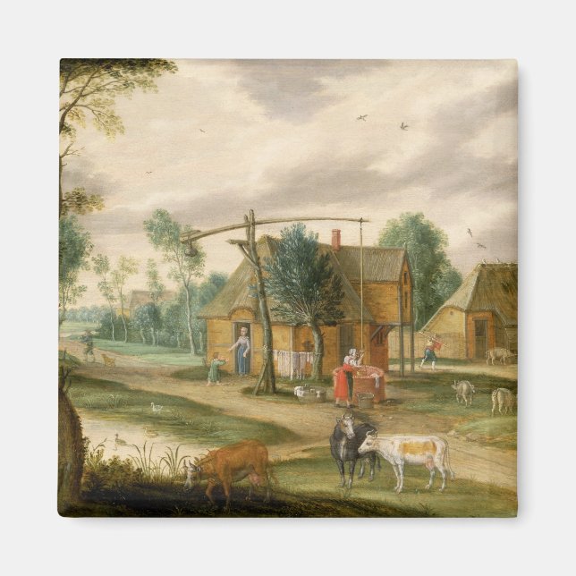 A village landscape magnet (Front)